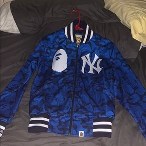 BAPE x Mitchell & Ness Yankees Jacket Blue